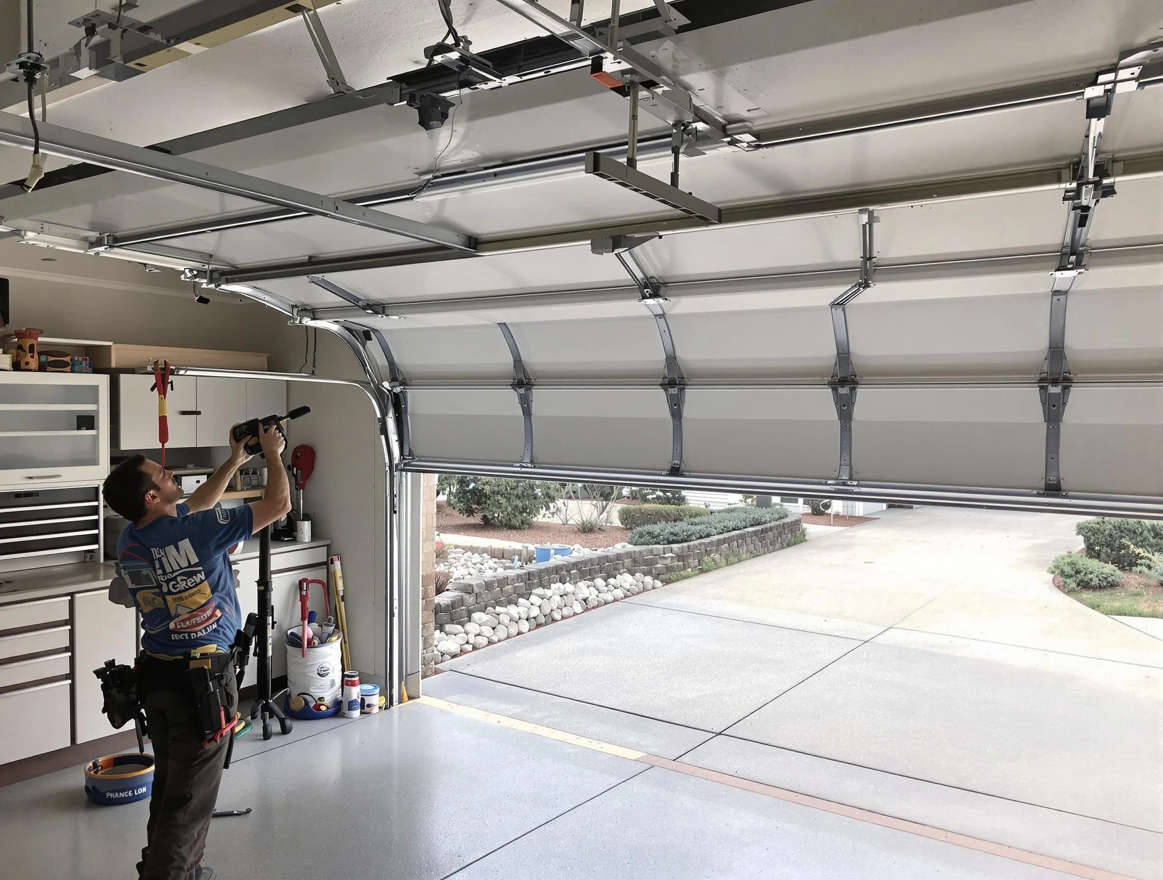 Garage door track repair service by Butler Garage Door Repair in Butler