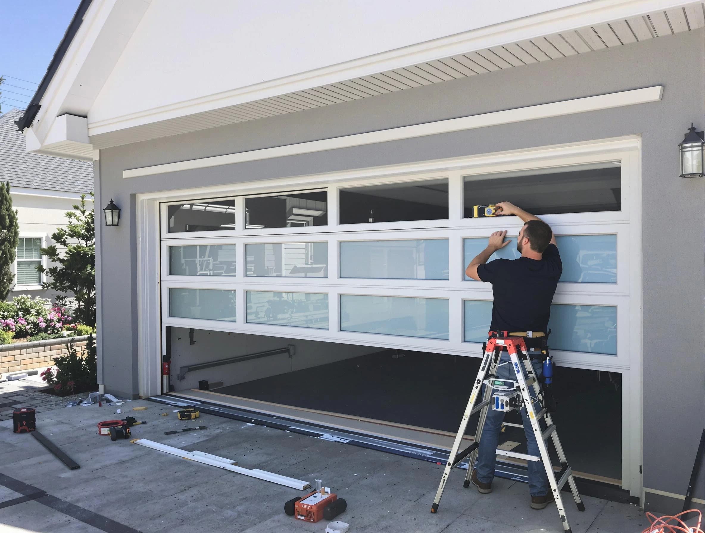Butler Garage Door Repair team performing garage door replacement in Butler