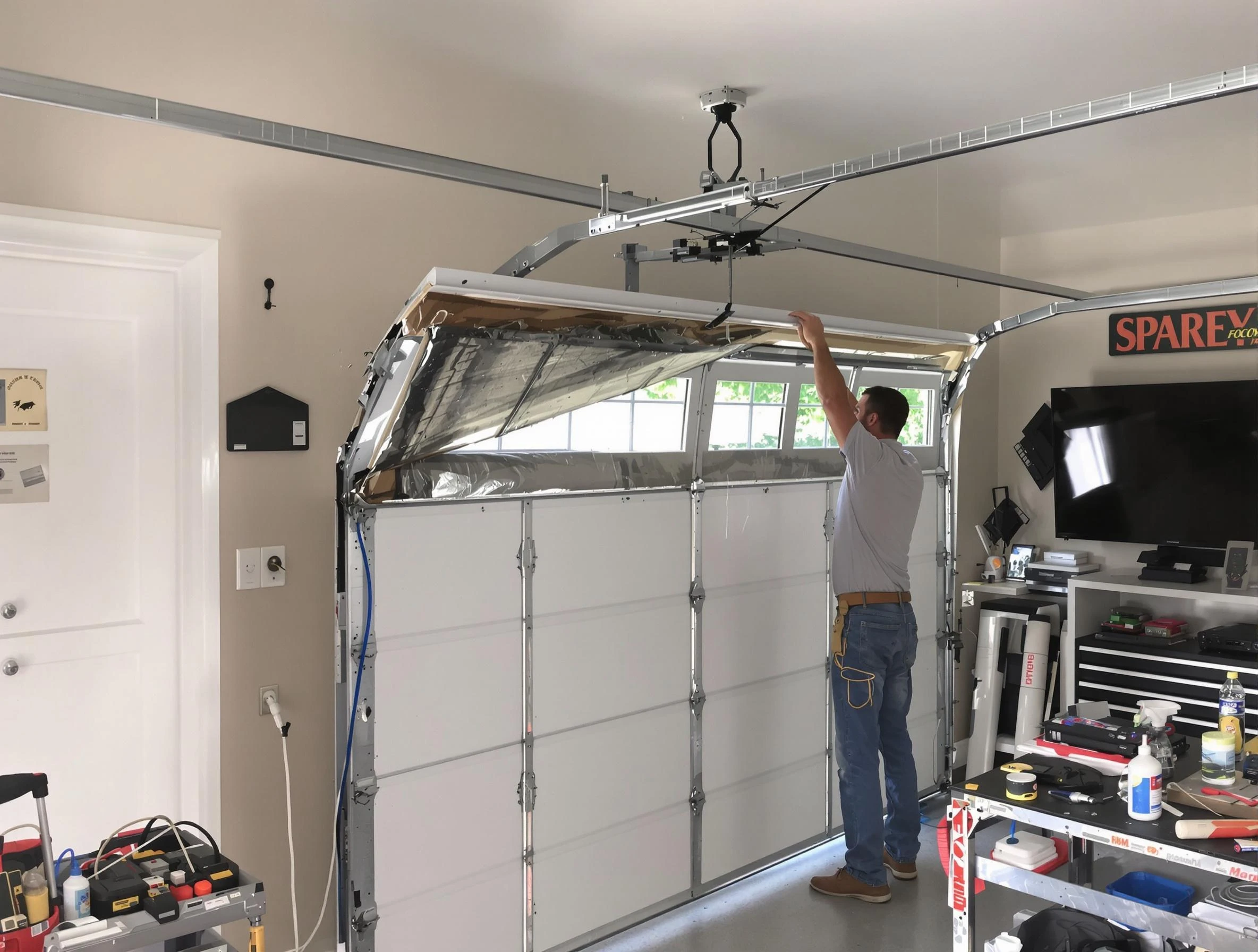 Garage door section replacement by Butler Garage Door Repair in Butler