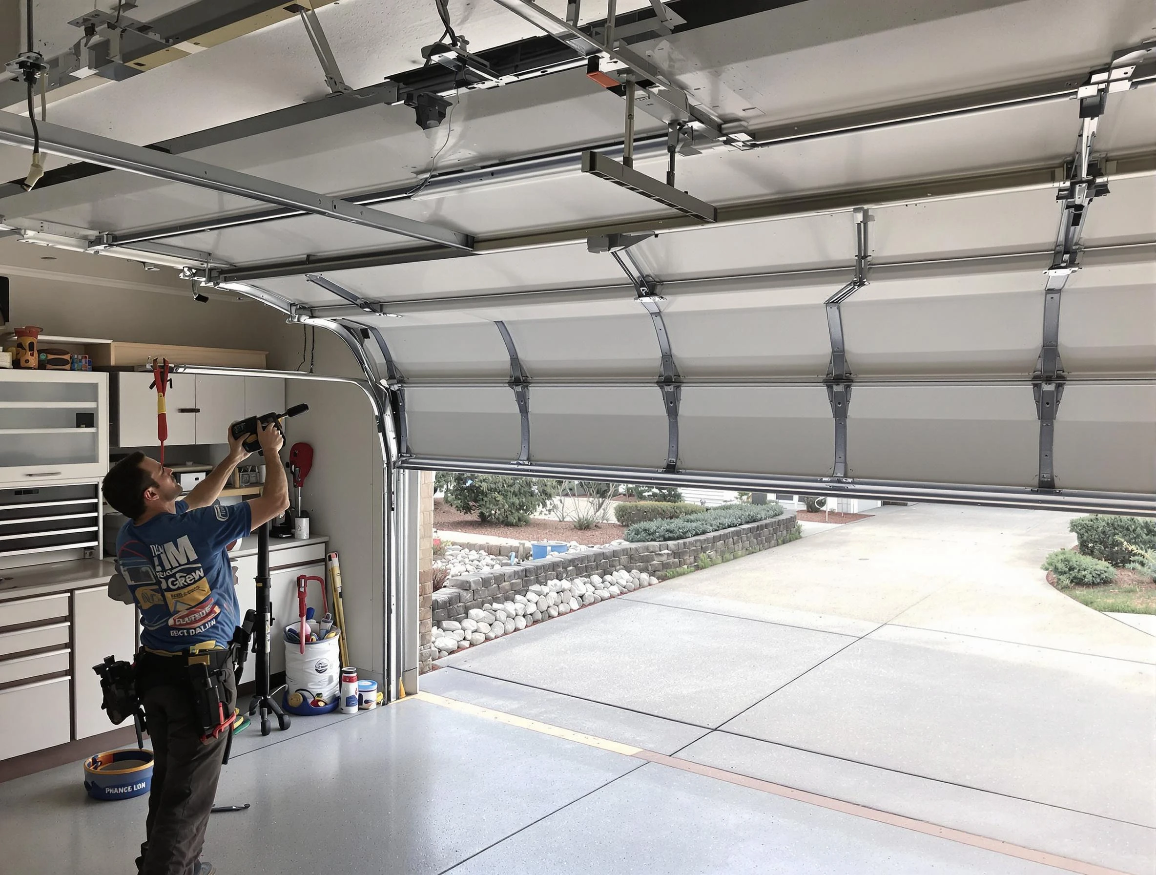 Garage door track repair service by Butler Garage Door Repair in Butler